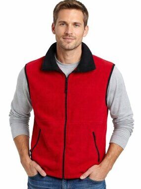 Farmall Fleece Vest Medium Red Full Zip Sleeveless
